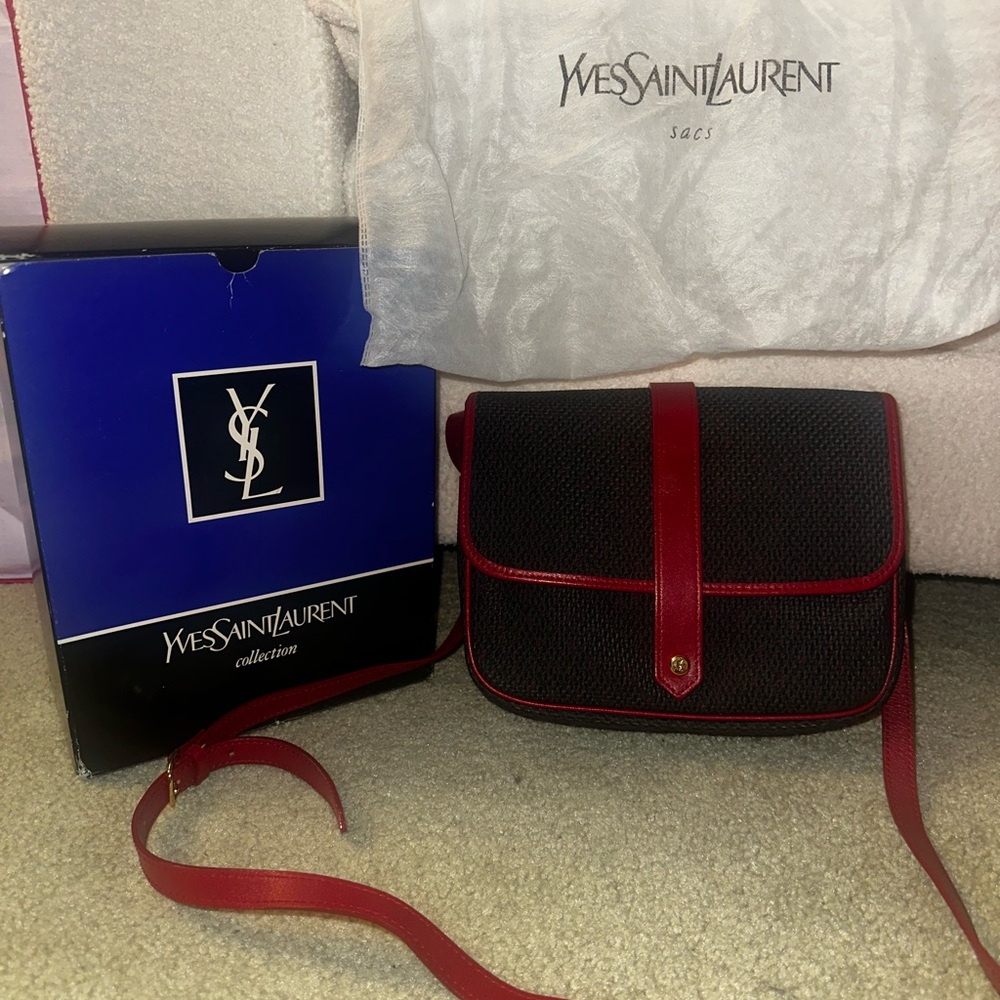 Yves Saint Laurent Black and Red Bag